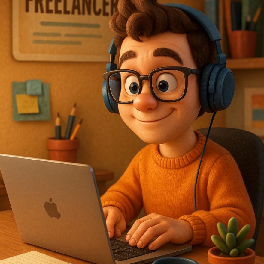 A freelancer sharing a delivery and payment link with a client